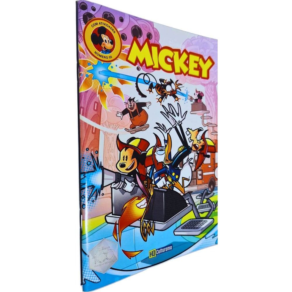 Quadrinhos HQ Gibi Graphic Novel Formatinho 13,50x19 cm Lombada com Grampos Mickey Edição nº 55 Editora Culturama