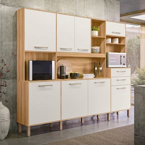 Armário para Cozinha Completo com Nicho para Forno 240x200cm Hortelã Nicioli