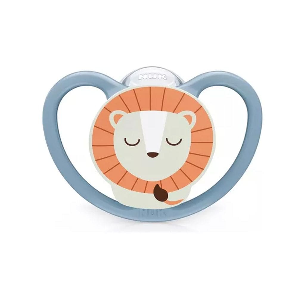 Chupeta Space Glow  +6m Leão Azul Nuk