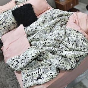 Kit Jogo De Cama Casal Queen 7 Peças Paris Com Almofada