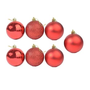 Enfeite Bola Natalina Lisa 7 Peças Em Plástico 3Cm Vermelha