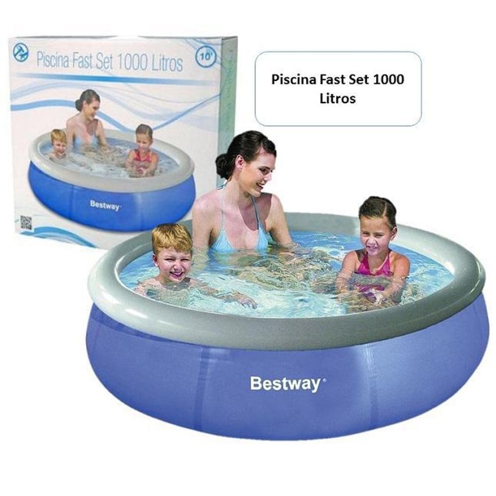 Piscina Infantil 1000L Borda Inflável Verão Bestway Fast Set