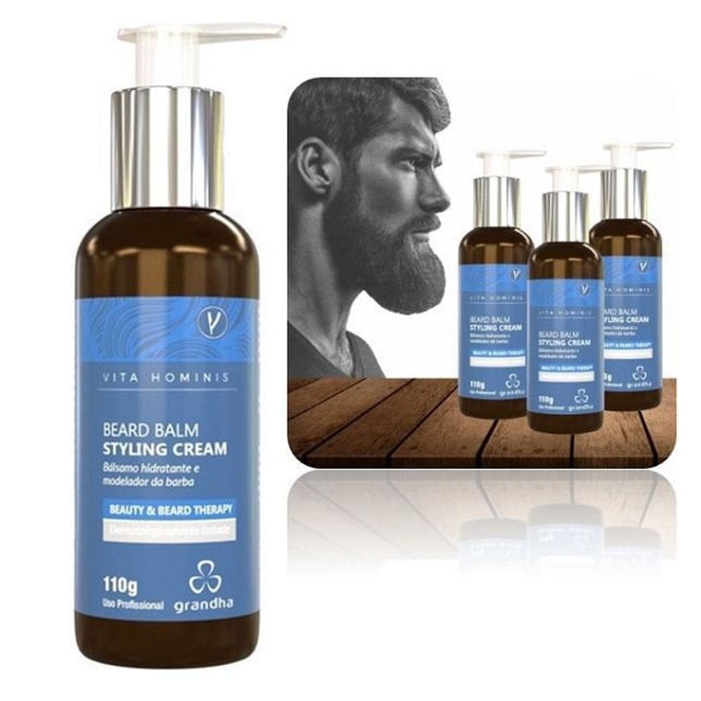 Creme Para Barba Bálsamo Grandha Vita Hominis Com 3