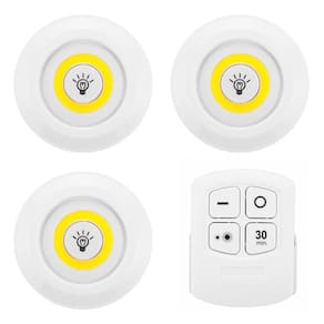 Pack Luminárias Led 3 Spots Sem Fio Inclui Controle Remoto