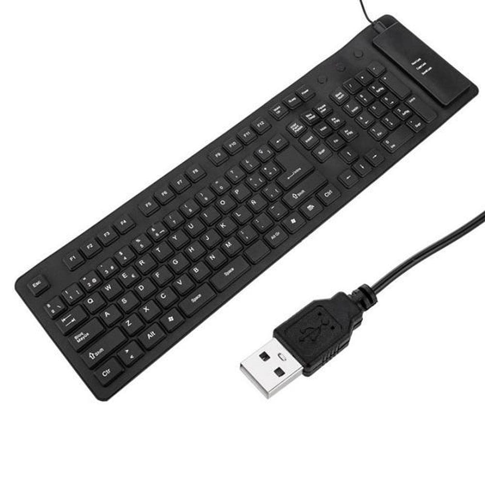 Teclado Com Fio Dobrável Emborrachado Usb Notebook Pc Tablet