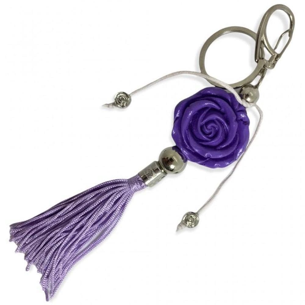 Chaveiro Rosa Orixá Nanã Lilás 16 Cm Em Murano