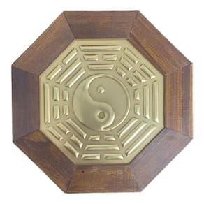 Baguá Céu Posterior Yin Yang Madeira Imbuia Oitavado 18 Cm