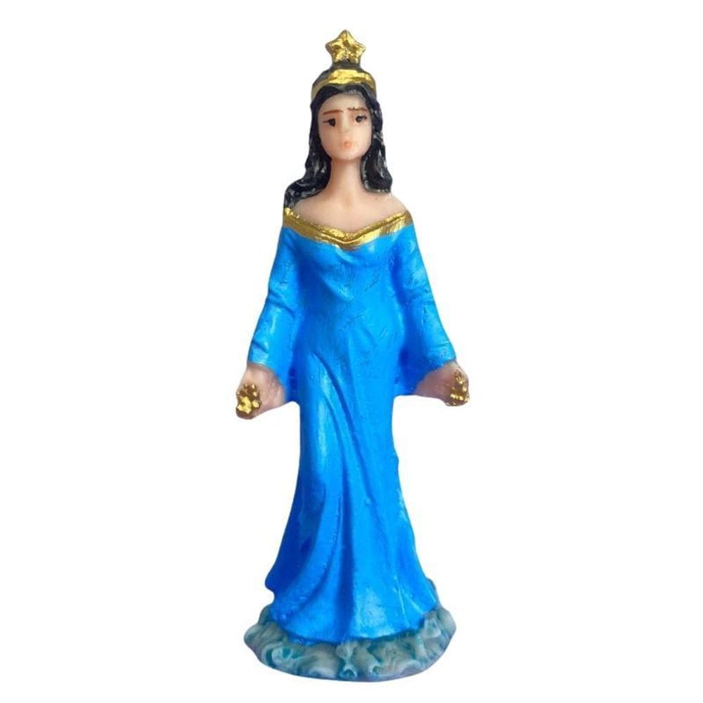 Iemanjá Azul Escultura Em Resina 7 Cm