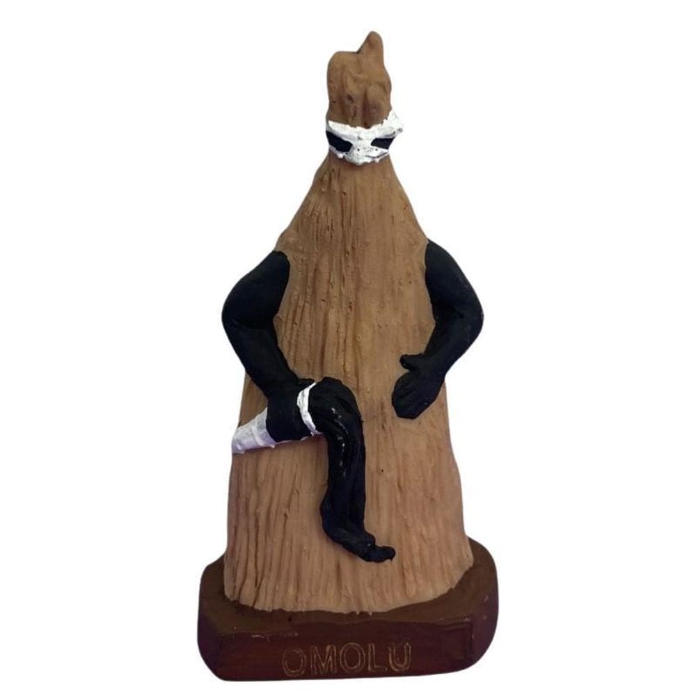 Escultura Orixá Omolu Em Resina 10 Cm