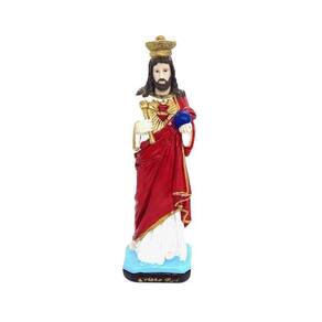 Nosso Senhor Cristo Rei Escultura Em Resina 33 Cm