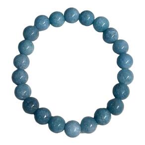 Pulseira Pedra Natural Água Marinha Azul Claro 8 Mm Harmonia