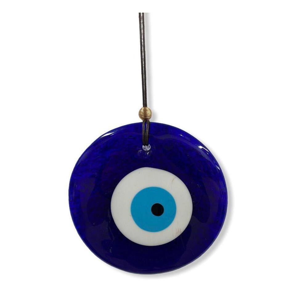 Protetor Parede Olho Grego Azul 8 Cm Em Murano