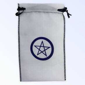 Estojo Para Cartas Pentagrama Branca 22 X 14 Cm Em Tecido