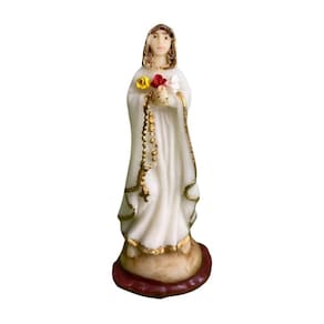 Escultura Rosa Mística 7 Cm Em Resina - Cura
