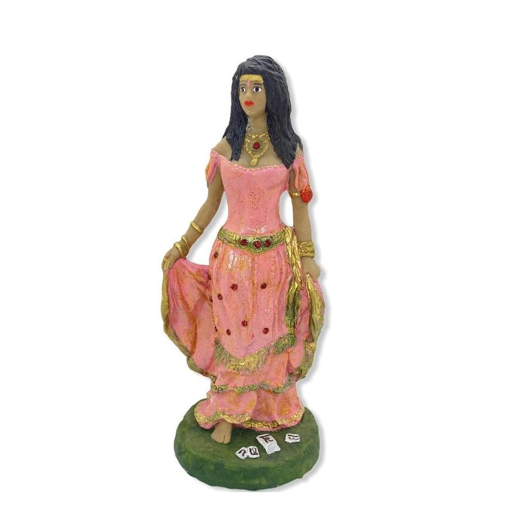 Escultura Cigana Rosa 23 Cm Em Resina