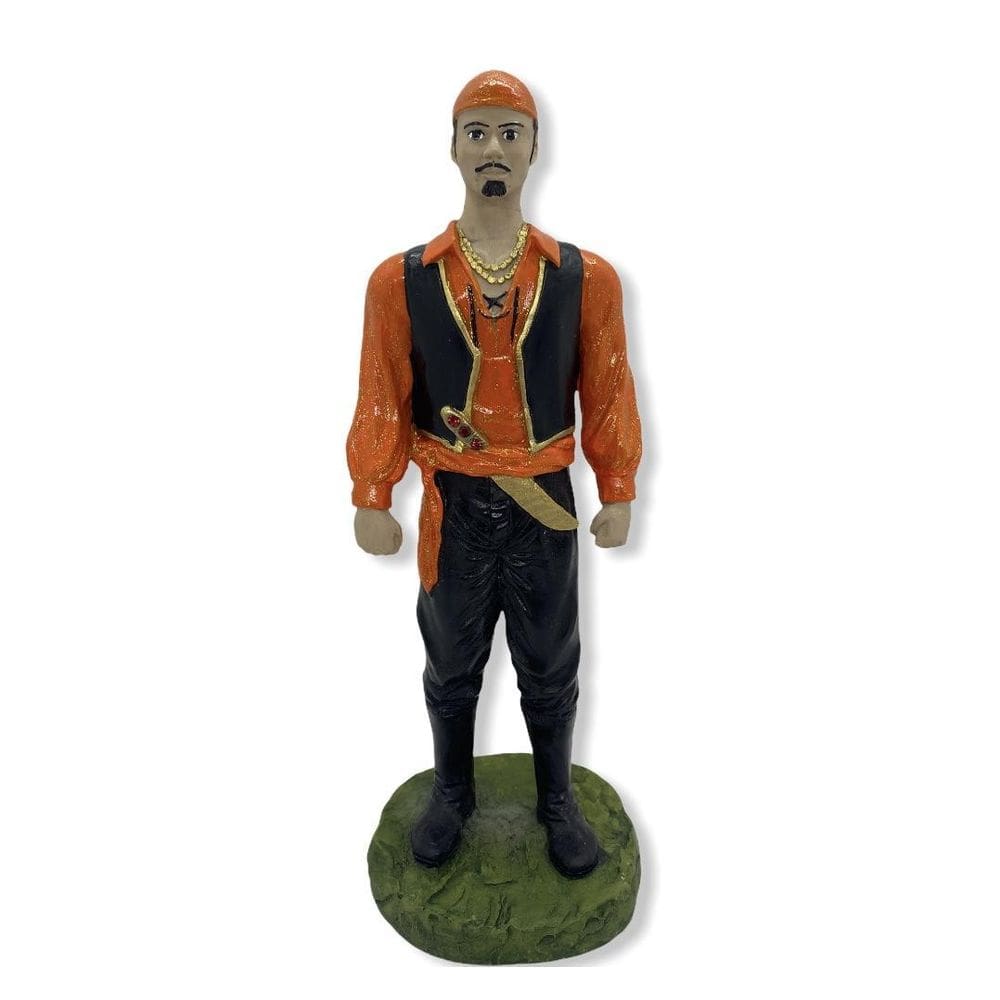 Escultura Cigano Laranja 25 Cm Em Resina