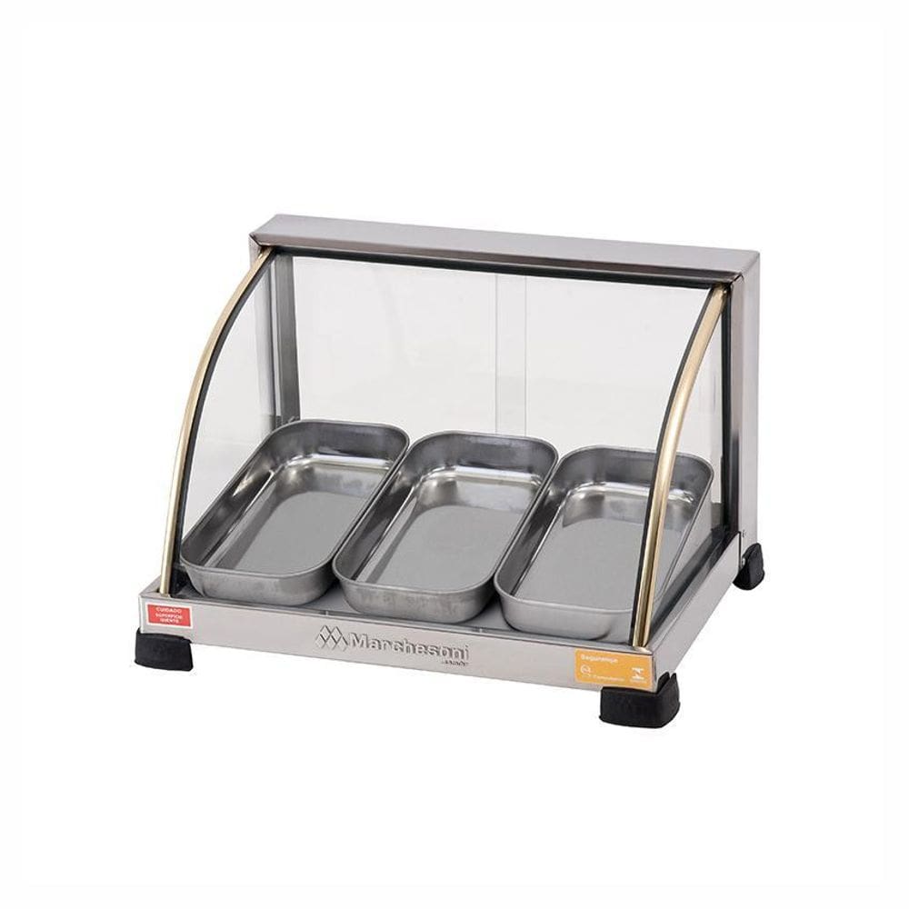 Estufa Para Salgados Ouro 220V 3 Bandejas Curva Marchesoni