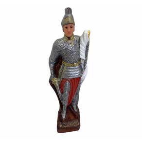 Escultura Santa Joana Darck Vermelha 20 Cm Em Resina