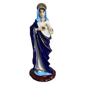 Escultura Sagrado Coração De Maria 7 Cm Em Resina - Proteção