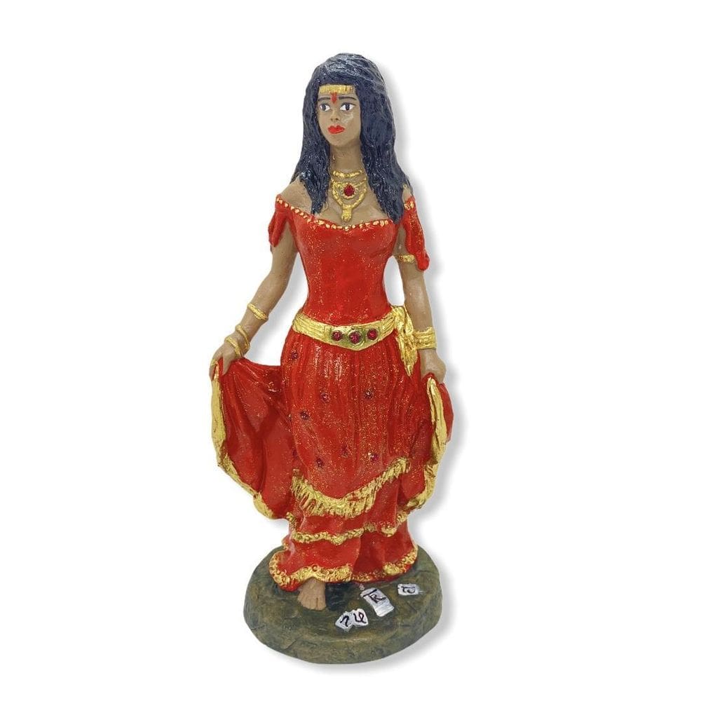 Escultura Cigana Vermelha 23 Cm Em Resina