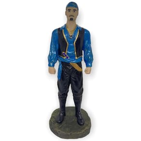 Escultura Cigano Azul Escuro 25 Cm Em Resina