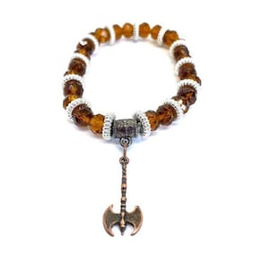 Pulseira Xangô Marrom Machado Cristal E Silicone