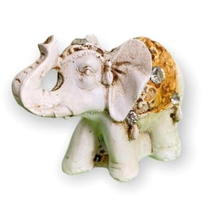 Escultura Elefante Patinado 7 Cm Em Resina