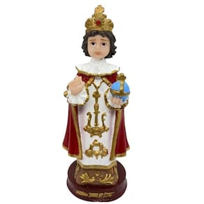 Escultura Menino Jesus Praga Resina 15 cm - Alta Qualidade