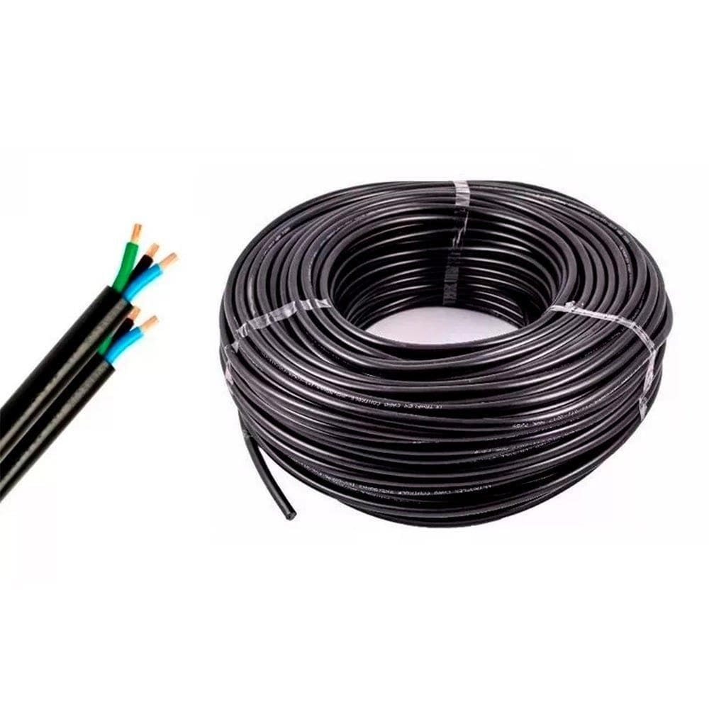 Cabo PP Corfio 3X1,0mmx100m Rolo 500V Preto