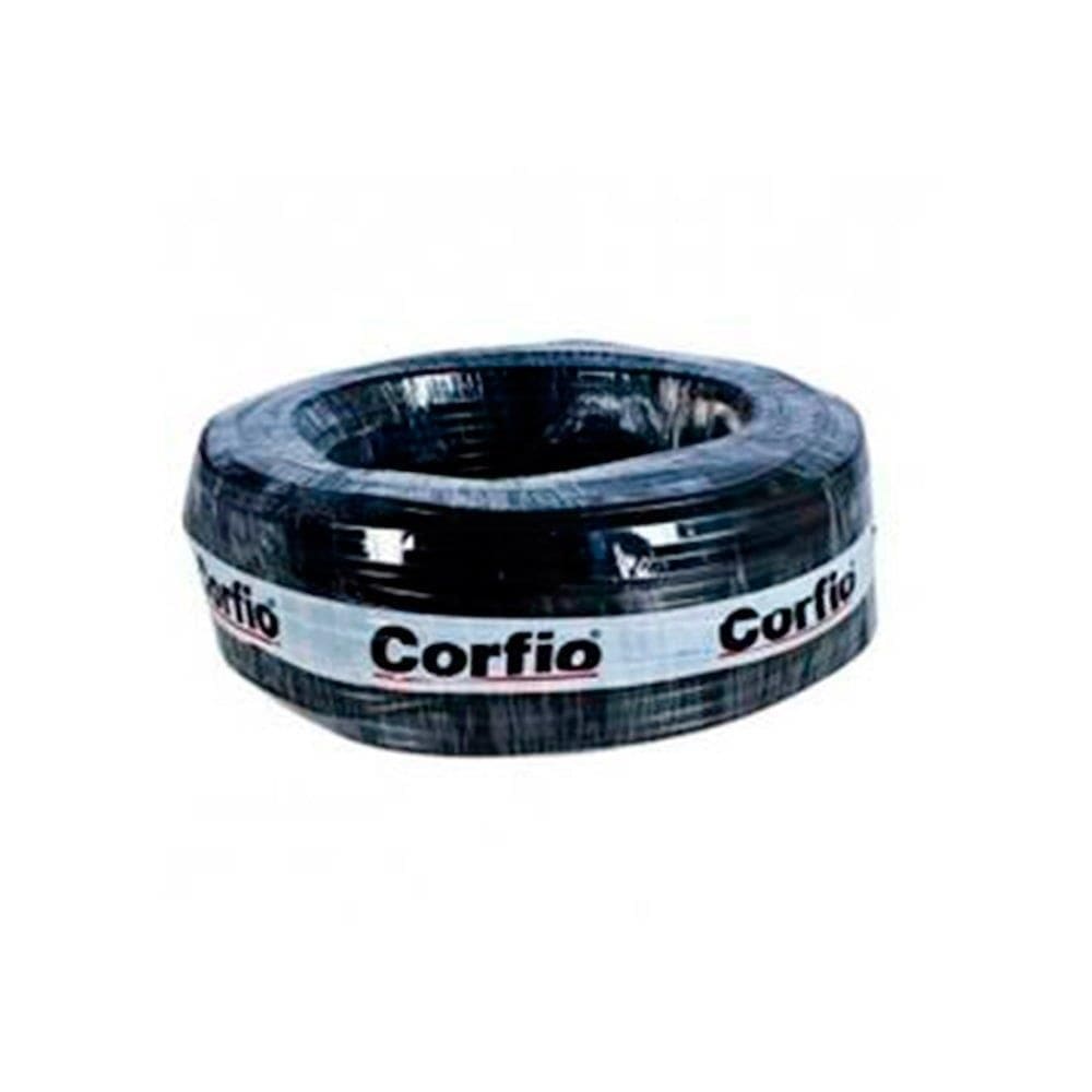 Cabo PP Corfio 2X1,0mmx100m Rolo 500V Preto