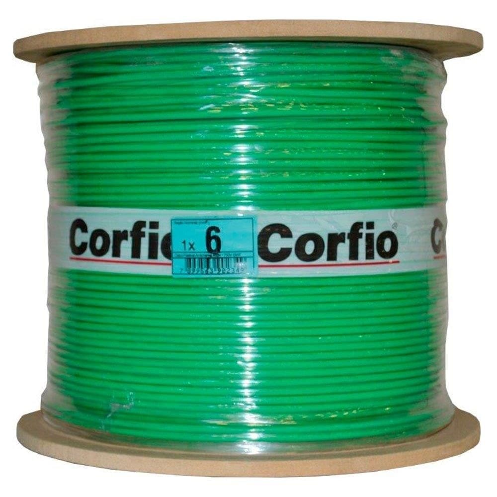 Cabo Flexível Corfio 6mmx500m Bobina 750V Verde