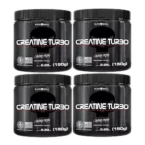 Kit 4 Creatinas Turbo 150g Pote - Black Skull