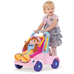 Andador Bebe Passeio Boneca Rosa Merco Toys
