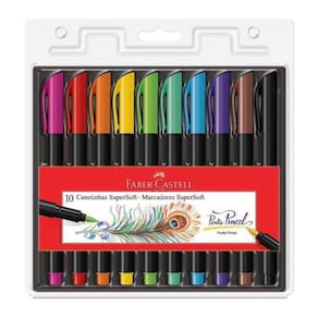 Canetinha Faber Castell Brushpen Supersoft 10 Cores