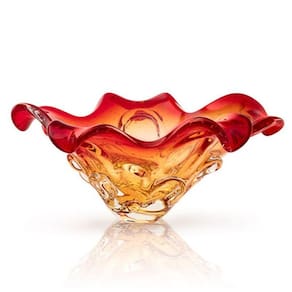 Centro De Mesa Em Cristal Murano Vermelho - São Marcos 45Cm