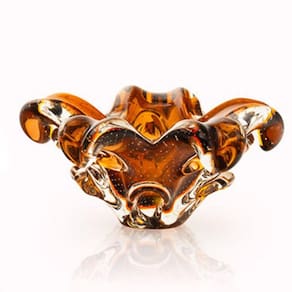 Centro De Mesa Em Cristal Murano Marrom - São Marcos 25Cm