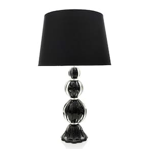 Abajour Em Cristal Murano Preto - São Marcos 53Cm