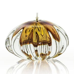 Lamparina Em Cristal Murano Âmbar - São Marcos 12Cm