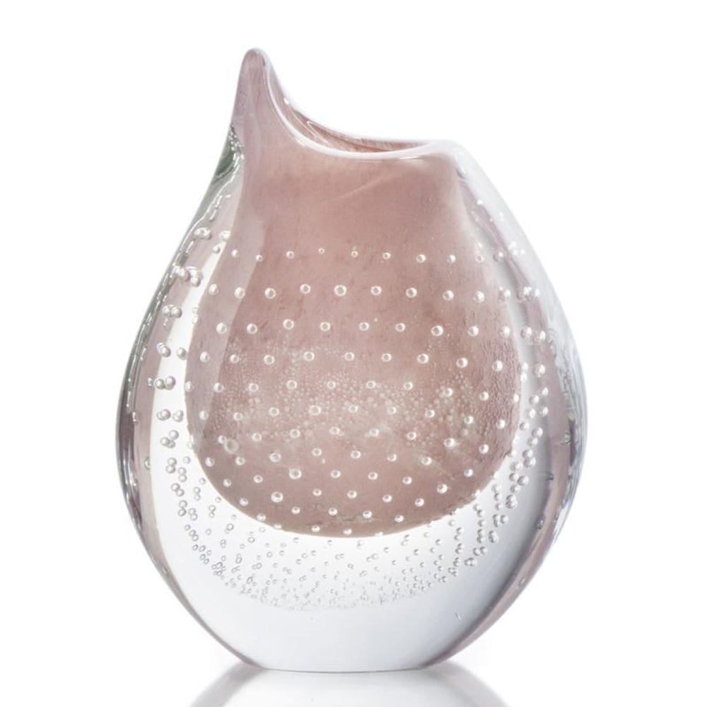 Vaso Em Cristal Murano Rosa - São Marcos 14Cm