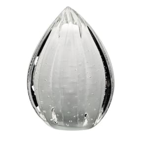 Vaso Pinha Em Cristal Murano Branco - São Marcos 16Cm