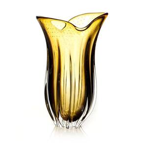 Vaso Em Cristal Murano Âmbar E Lilás - São Marcos 47Cm