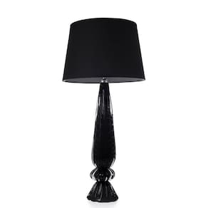 Abajour Em Cristal Murano Preto - São Marcos 77Cm