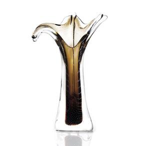 Vaso Em Cristal Murano Marrom - São Marcos 52Cm