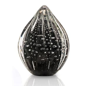 Vaso Pinha Em Cristal Murano Preto - São Marcos 16Cm
