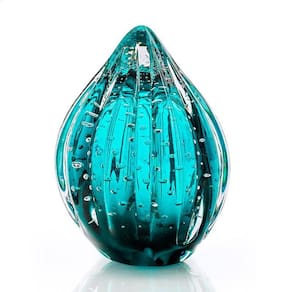 Vaso Pinha Em Cristal Murano Esmeralda - São Marcos 16Cm