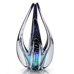 Escultura Cristal Murano Esmeralda E Preto São Marcos 33Cm