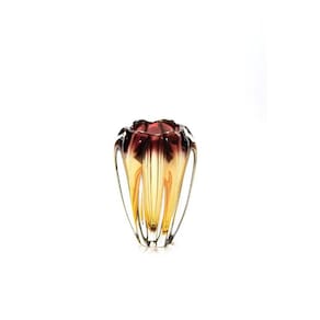 Vaso Em Cristal Murano Lilás E Âmbar - São Marcos 32Cm