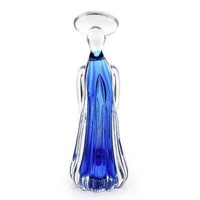 Anjo Em Cristal Murano Água Marinha - São Marcos 32Cm