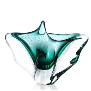 Vaso Em Cristal Murano Esmeralda - São Marcos 36Cm