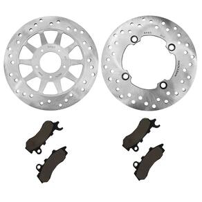 Par Disco Freio Dianteiro E Traseiro Honda Bros 150 Bros 160 Xre 190 + Par De Pastilhas Diafrag